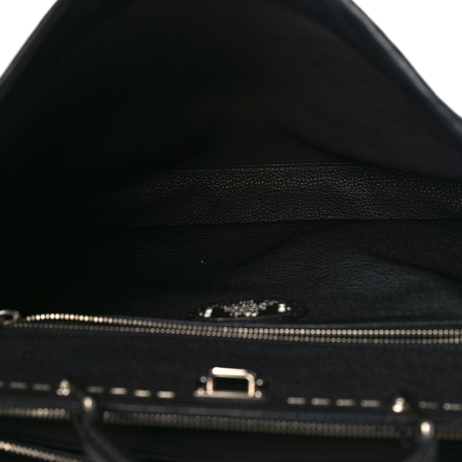 Fendi Cuoio Romano Selleria Metal Stitch Large Mens Peekaboo Iconic Essential Satchel Black 5 of 11