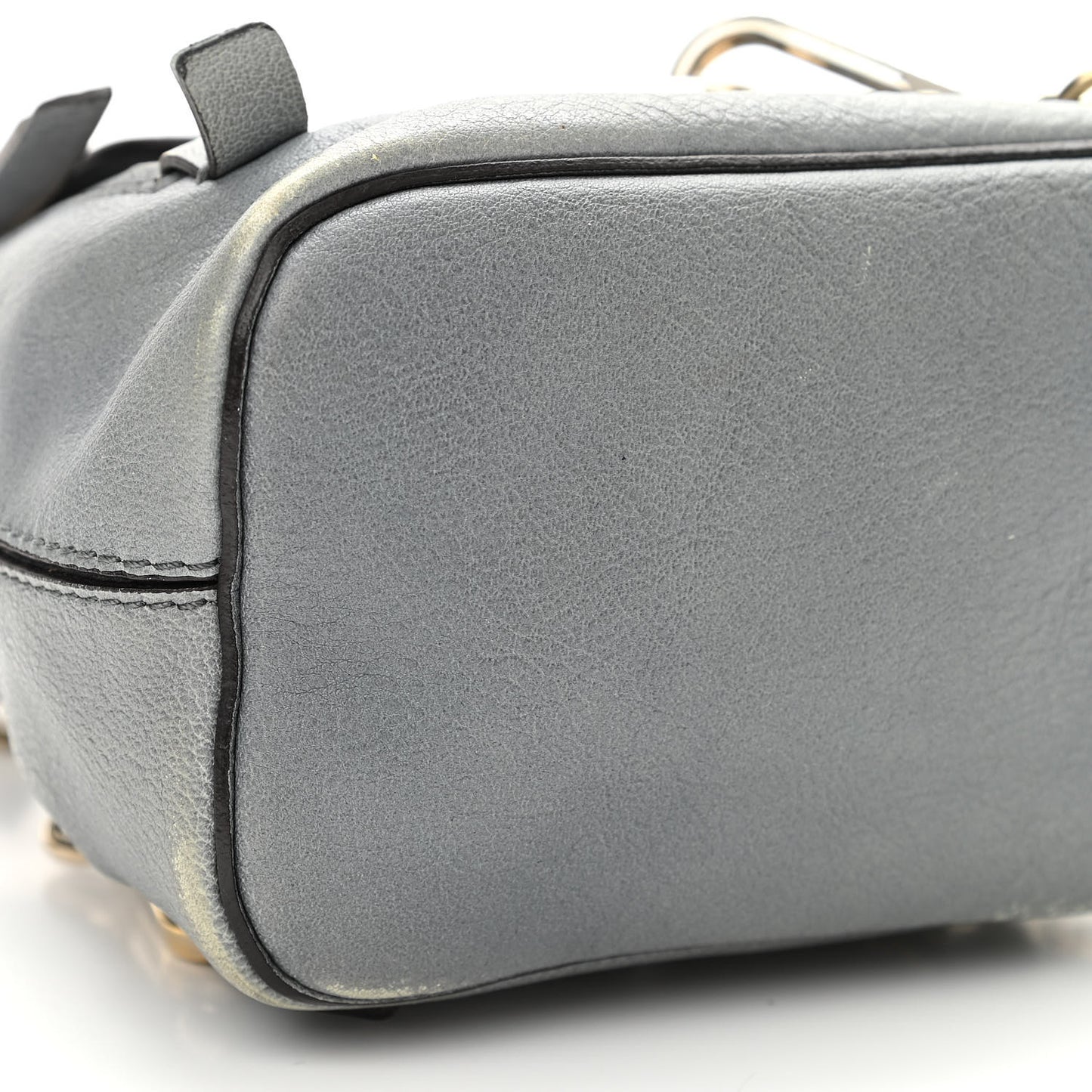 Suede Calfskin Small Faye Backpack Washed Blue