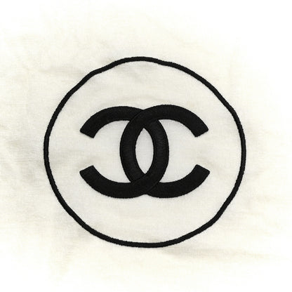 Chanel Cashmere Silk CC Scarf White Black 3 of 5