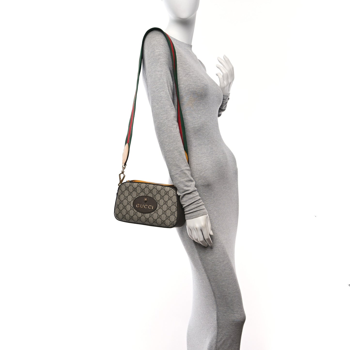 GG Supreme Monogram Web Neo Vintage Shoulder Bag Beige New Acero Crop