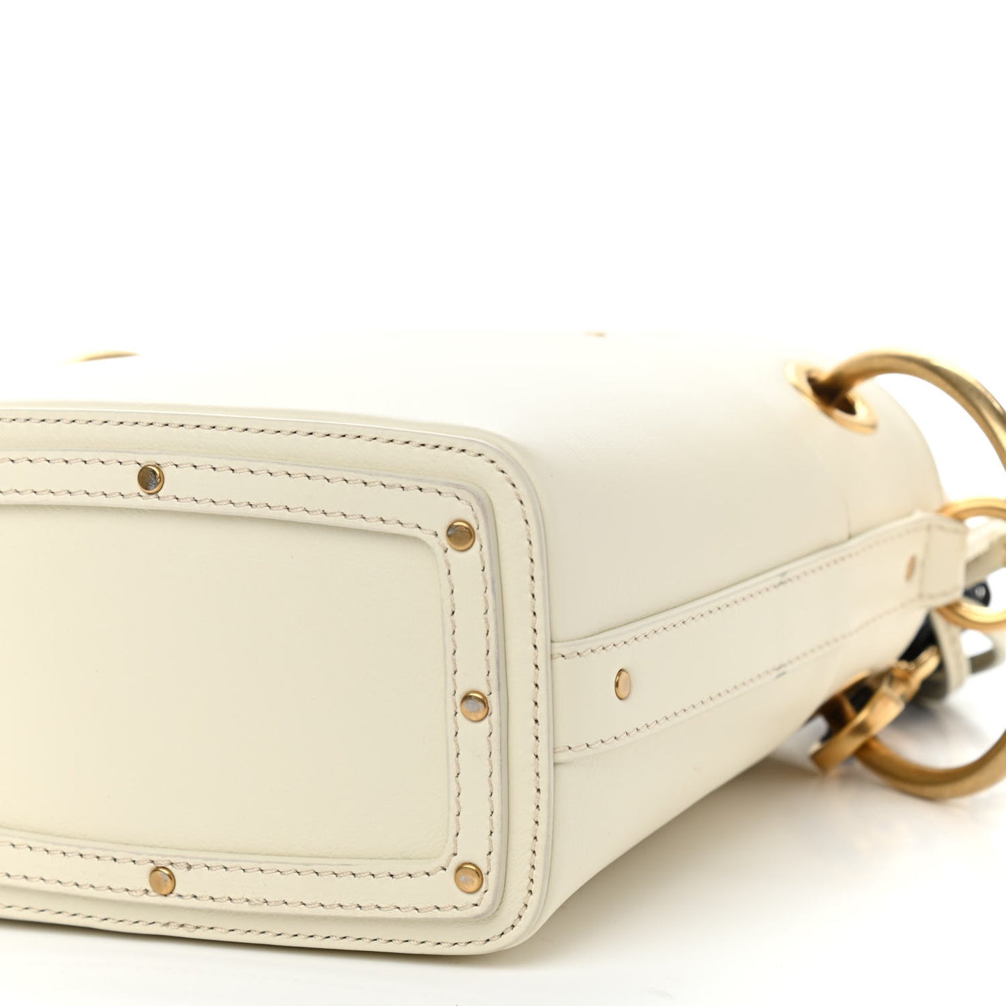 Smooth Calfskin Mini Roy Bucket Bag Natural White