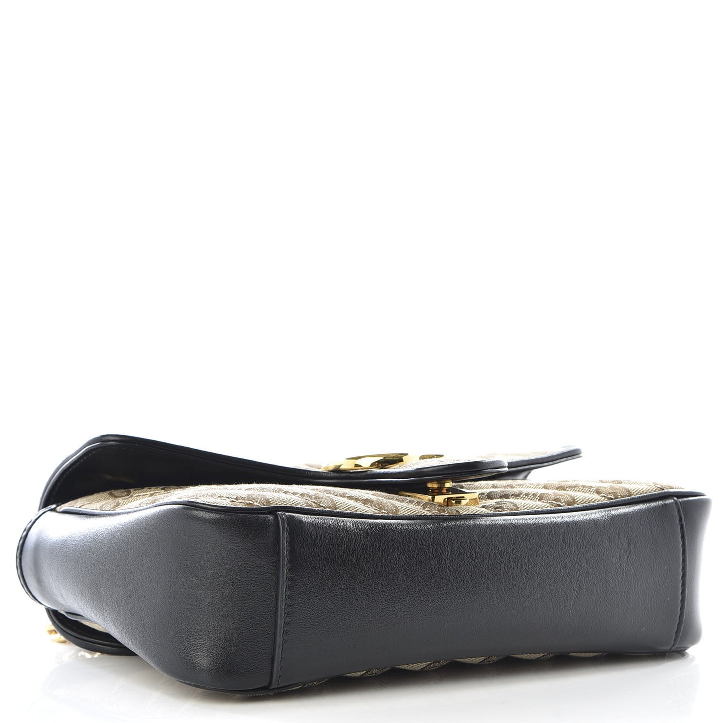 Monogram Matelasse Diagonal Small GG Marmont Shoulder Bag Beige Black