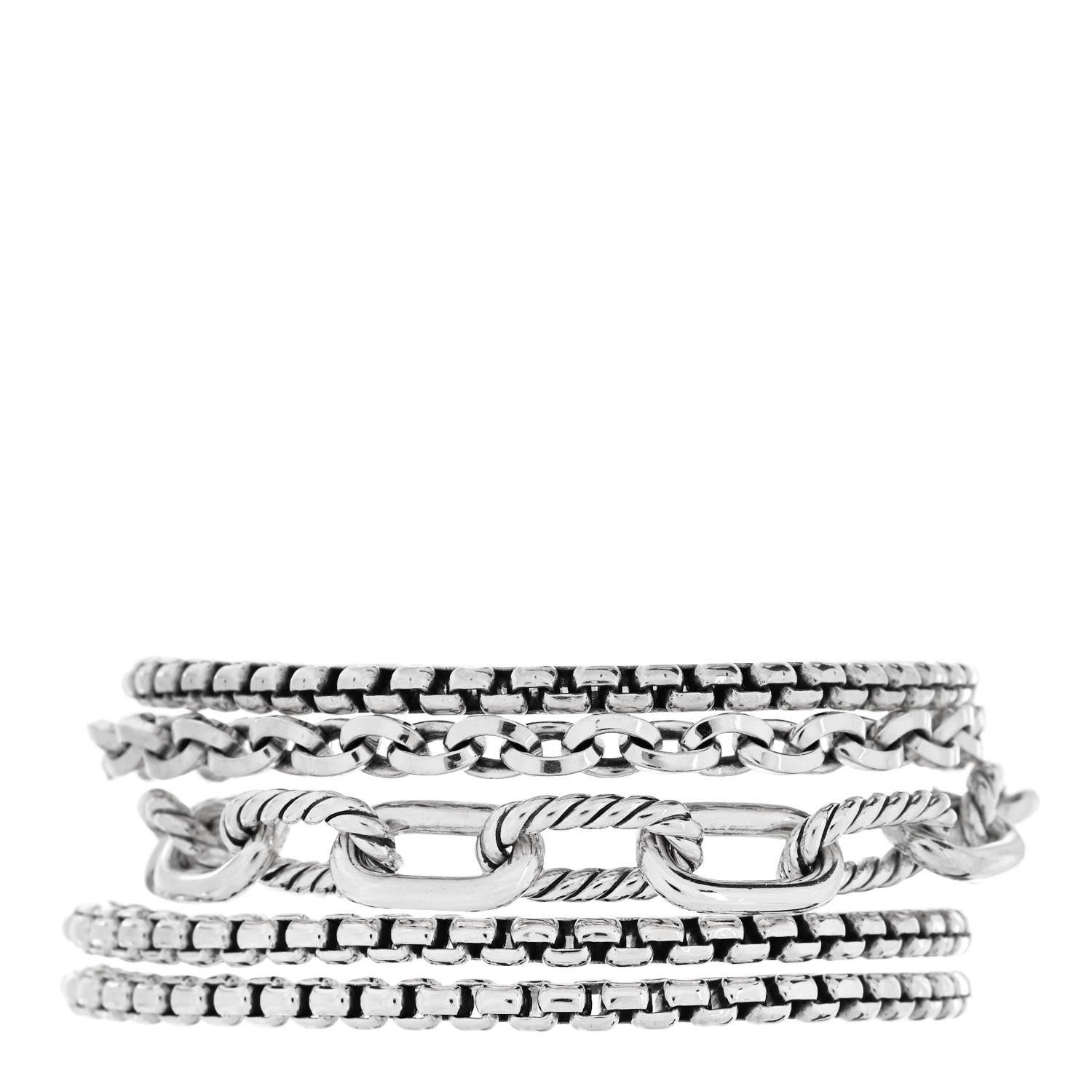 David Yurman Sterling Silver Multi Row Chain Bracelet 1 of 3