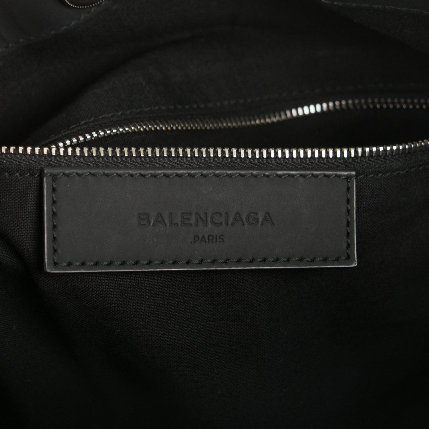 Balenciaga Rubber Calfskin Canvas Navy Tote Black 6 of 7
