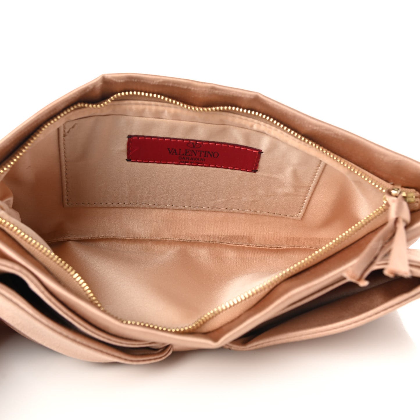 Satin Bow Clutch Poudre
