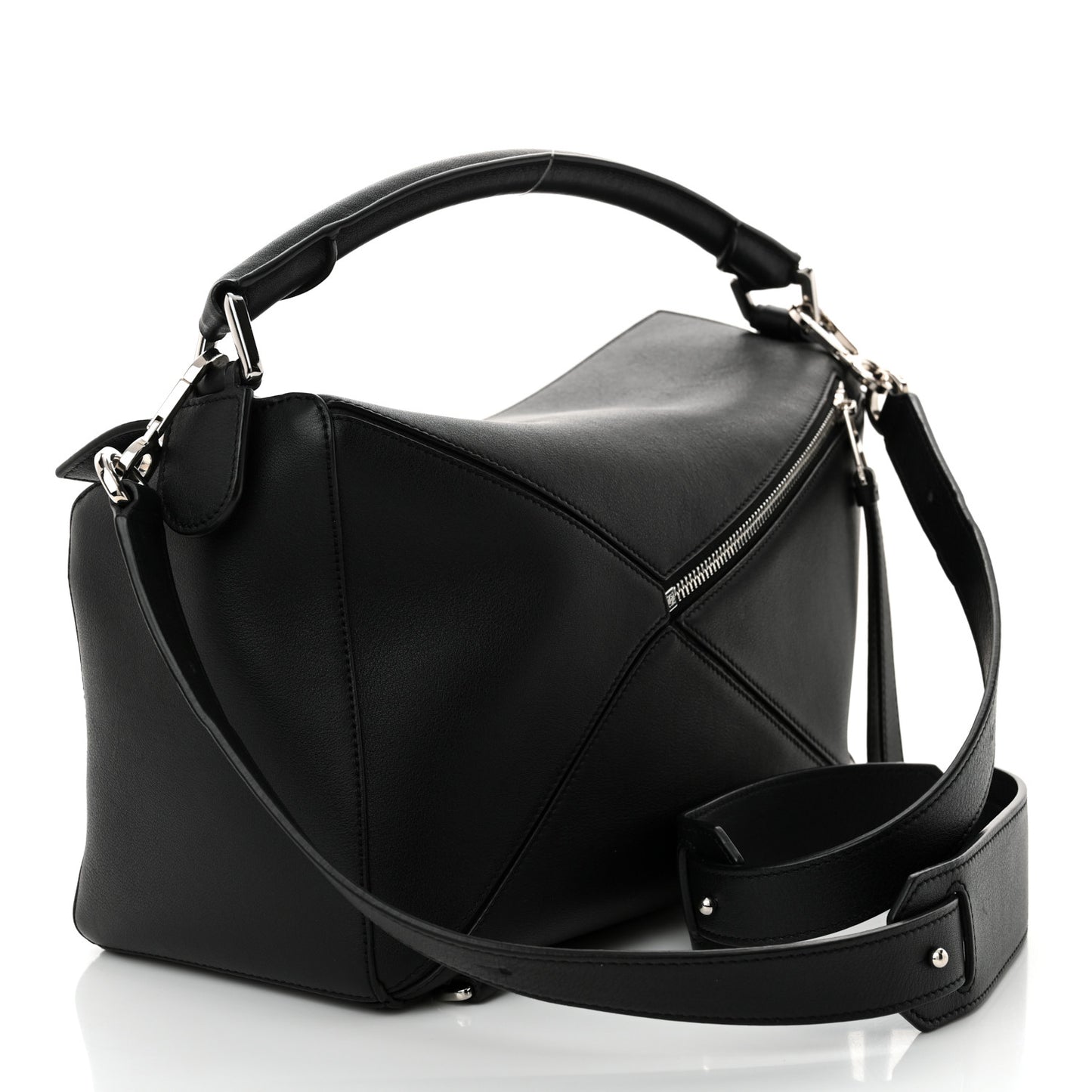 Calfskin Medium Puzzle Bag Black