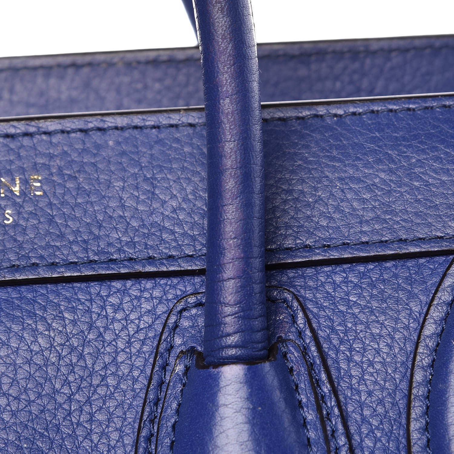 Celine Drummed Calfskin Nano Luggage Indigo 25 of 26