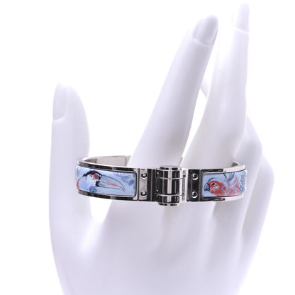 Hermes Enamel Printed Narrow Equateur Hinged Bracelet S 2 of 12