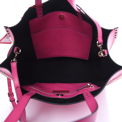 Valentino Garavani Calfskin Rockstud Vertical Tote Peony 5 of 8
