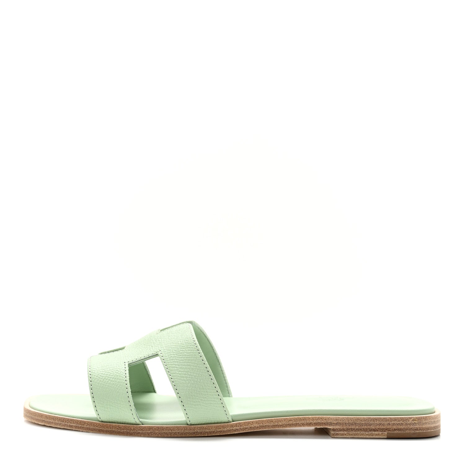 Hermes Epsom Oran Sandals 38.5 Vert Jade 1 of 11