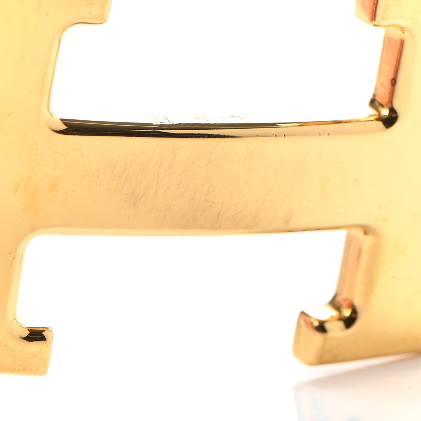 Polished 32mm H Belt Buckle Gold