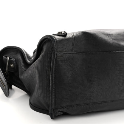 Balenciaga Calfskin Lizard Embossed Classic Hardware City Black 8 of 9