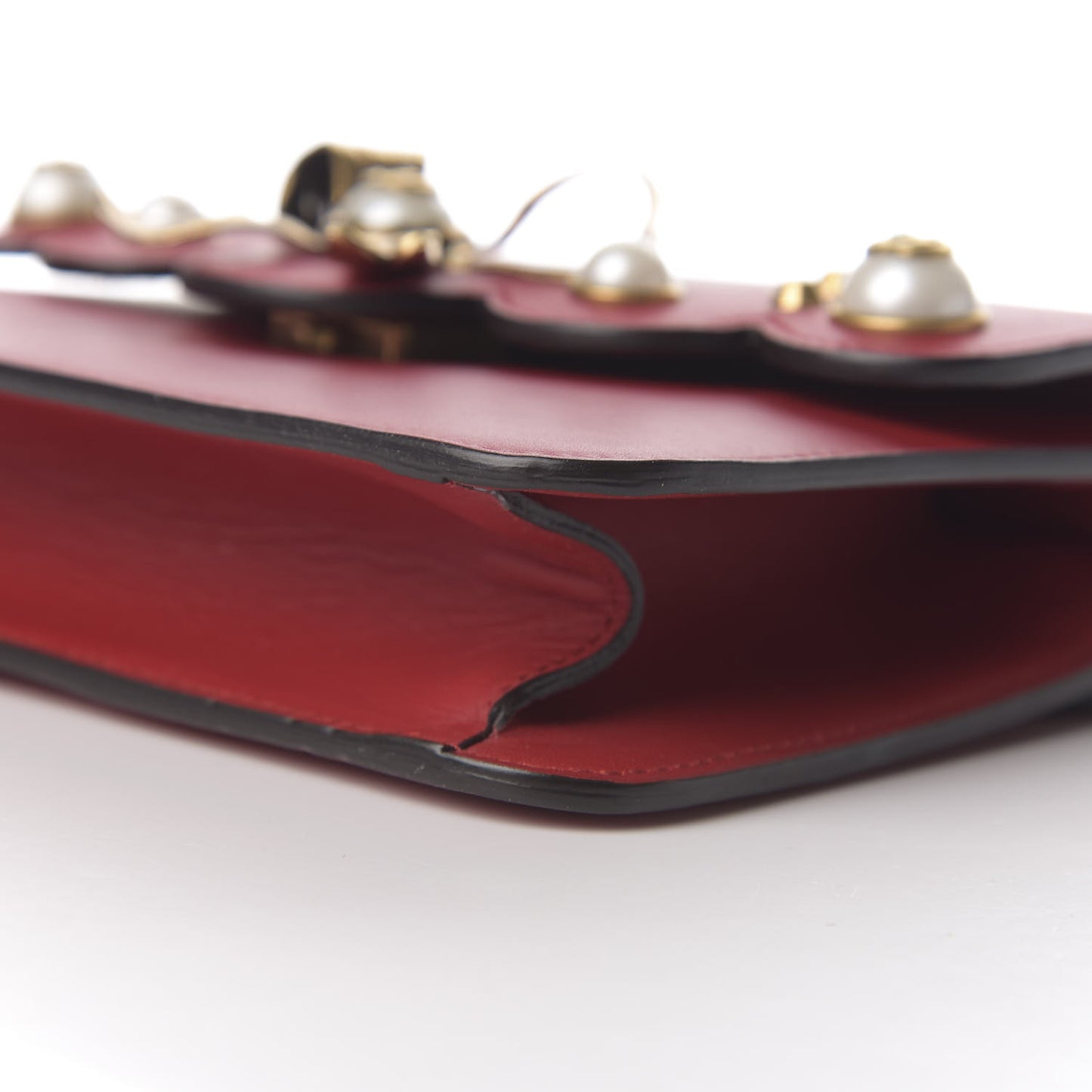 Calfskin Peony Small Chain Shoulder Bag Hibiscus Red