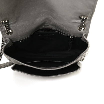 Saint Laurent Crinkled Calfskin Matelasse Monogram Medium Niki Chain Satchel Fog 4 of 10