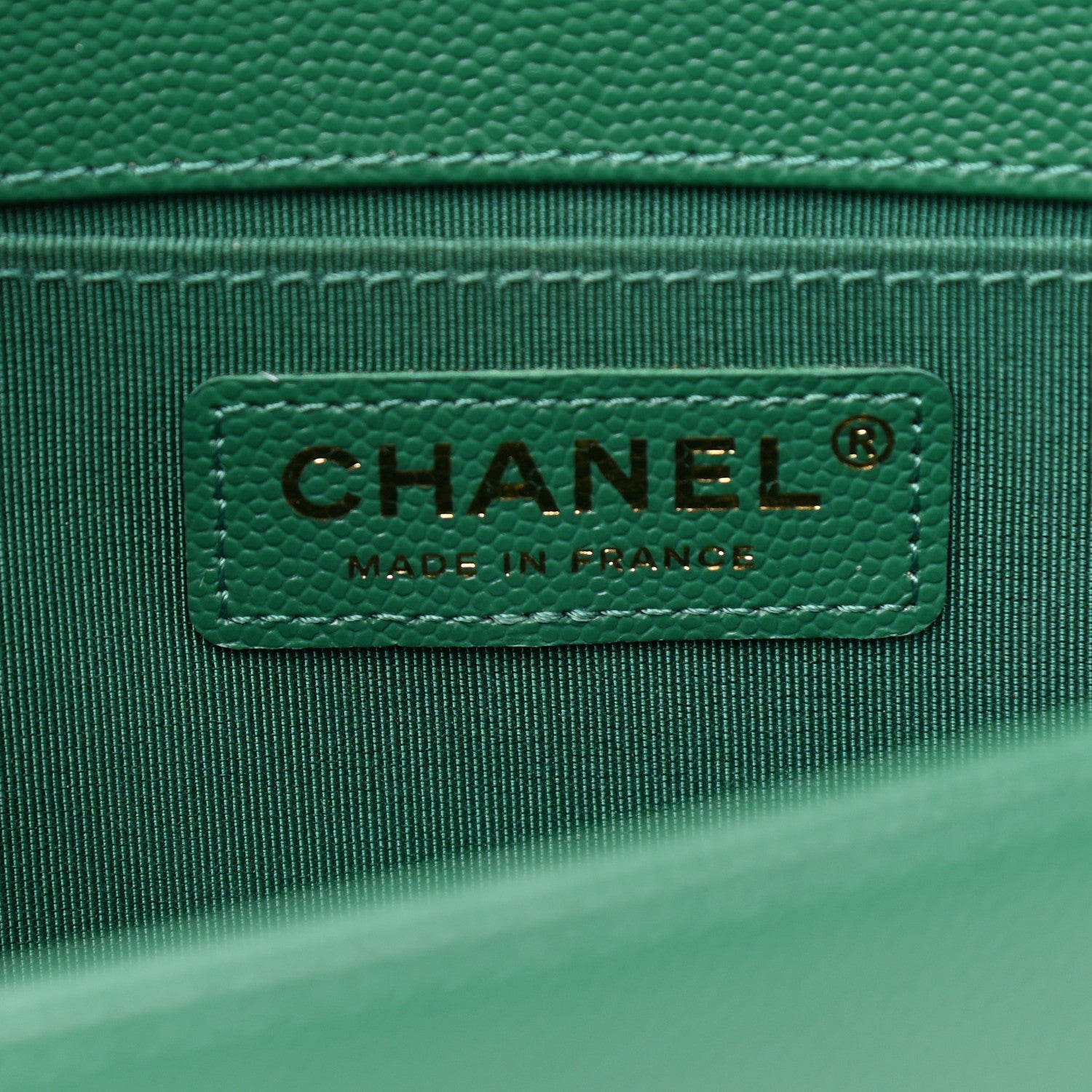 Chanel Caviar Quilted Medium Boy Flap Green 6 of 10