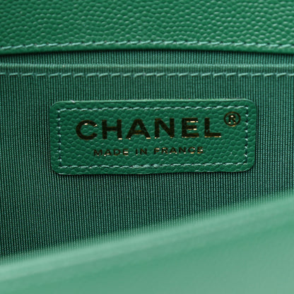Chanel Caviar Quilted Medium Boy Flap Green 6 of 10
