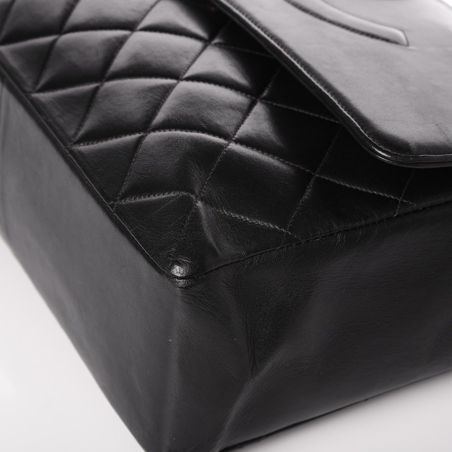 Lambskin Jumbo CC Single Flap Black