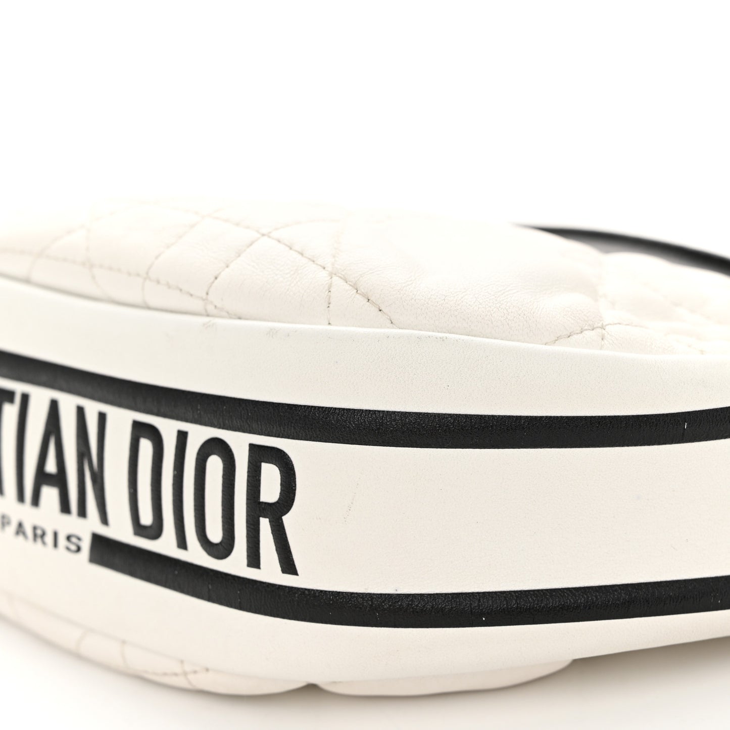 Lambskin Cannage Small Dior Vibe Hobo Bag White