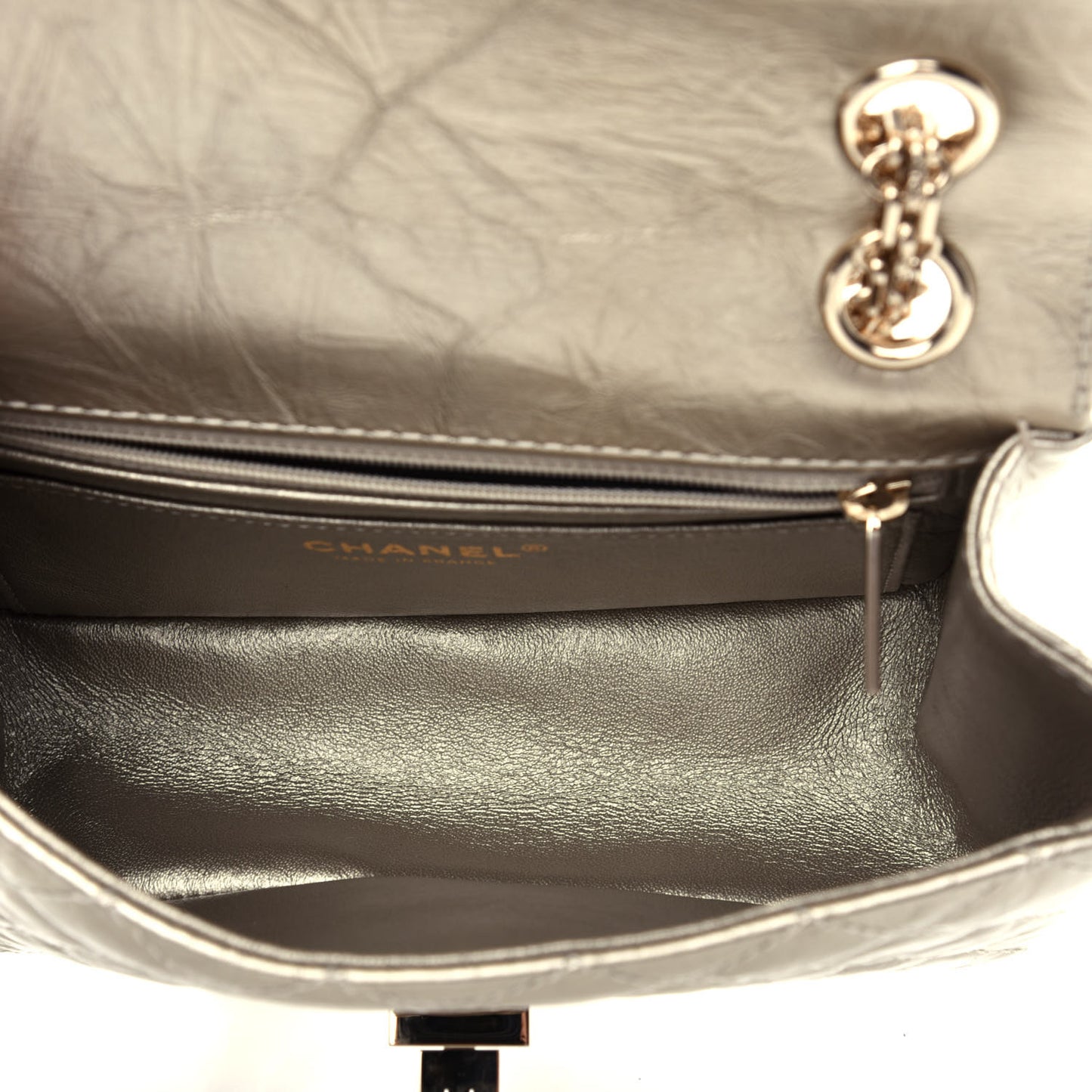 Aged Calfskin Quilted 2.55 Reissue Mini Flap Light Gold