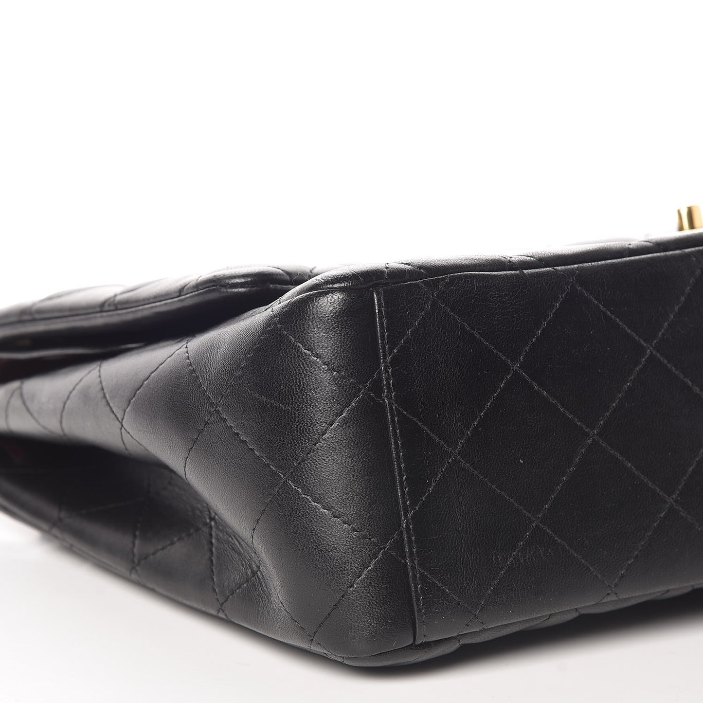Lambskin Quilted Maxi Double Flap Black