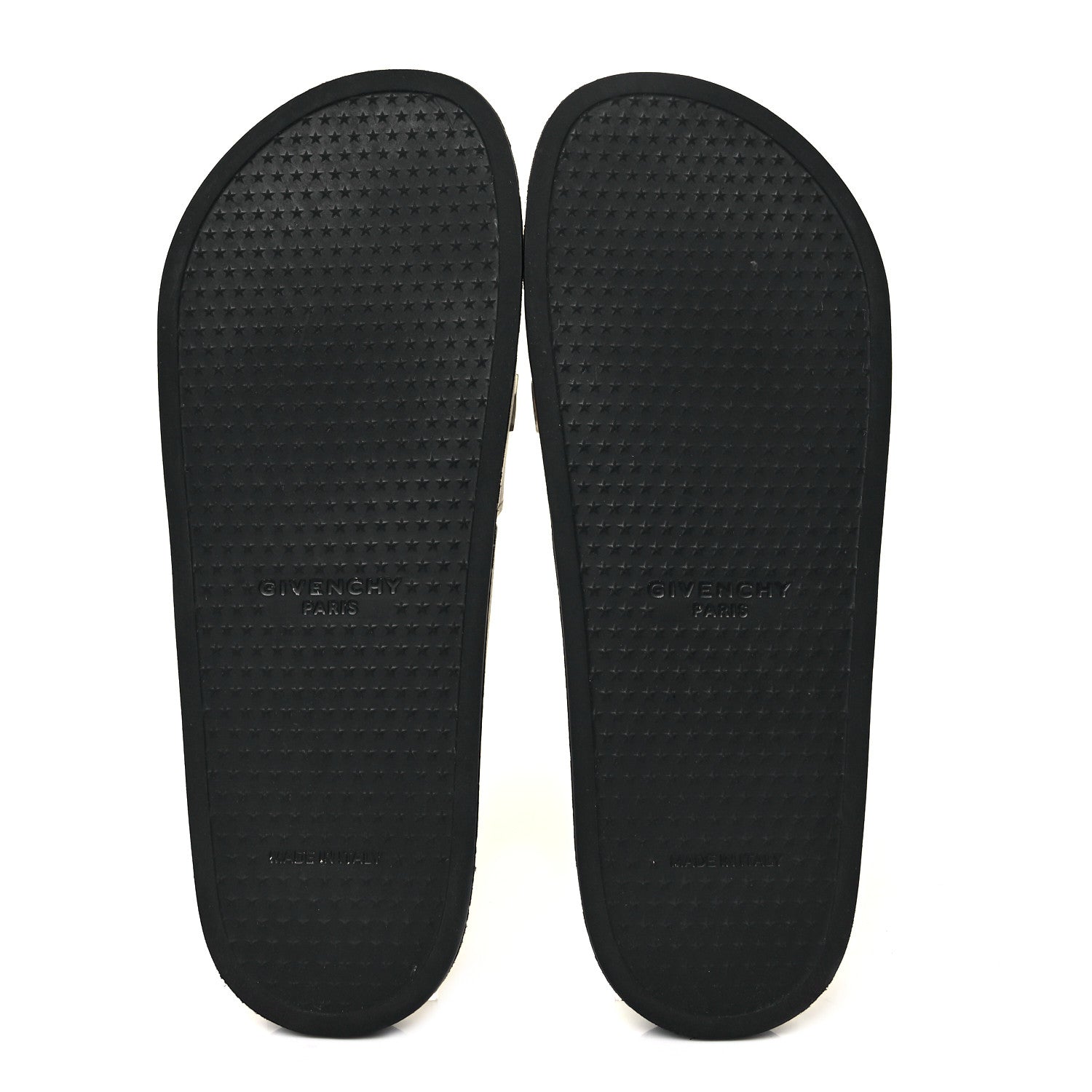 Givenchy Rubber Logo Marble Effect Mens Pool Slide Sandals 42 Black Yellow 5 of 8