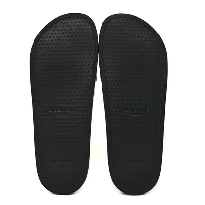 Givenchy Rubber Logo Marble Effect Mens Pool Slide Sandals 42 Black Yellow 5 of 8