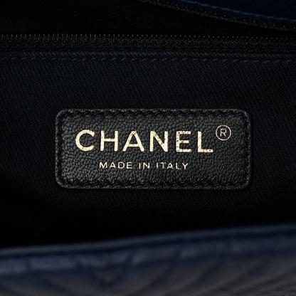 Chanel Calfskin Chevron Quilted Small Surpique Flap Navy 6 of 10