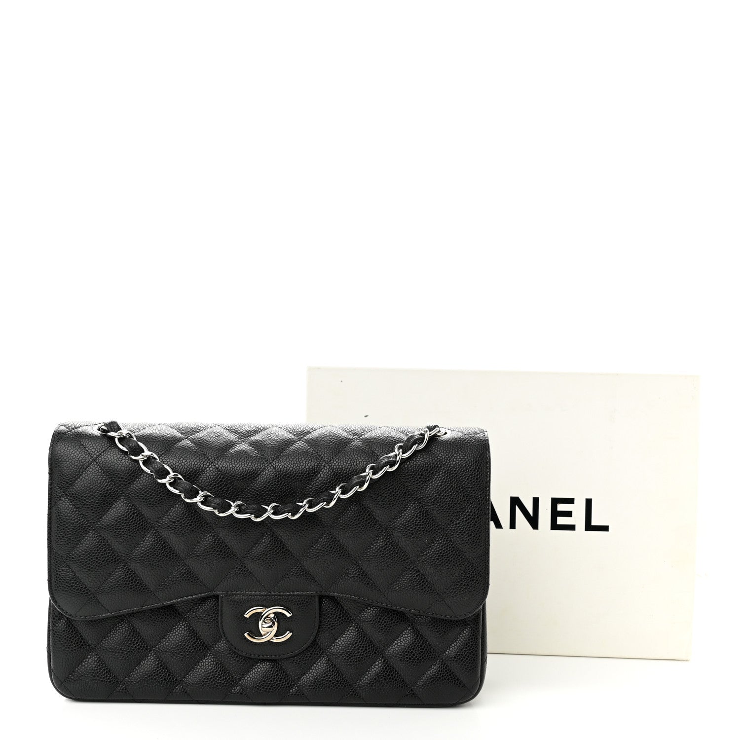 Chanel Caviar Quilted Jumbo Double Flap Black 12 of 12
