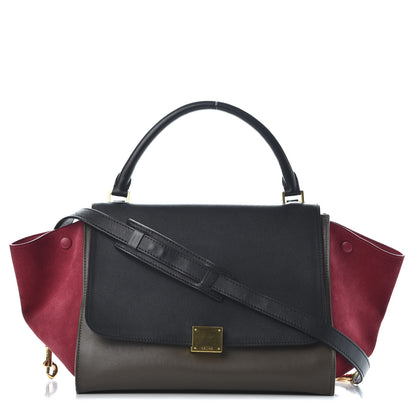 Celine Calfskin Suede Medium Tri-Color Trapeze 1 of 8