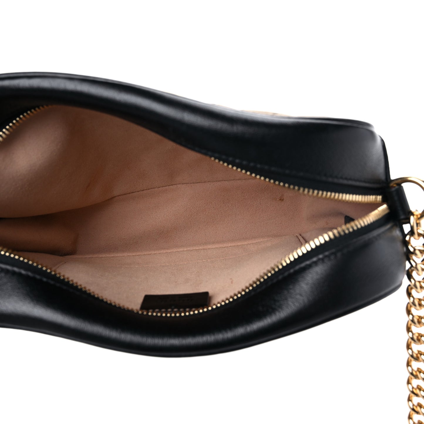 Monogram Matelasse Diagonal Small GG Marmont Chain Shoulder Bag Beige Black