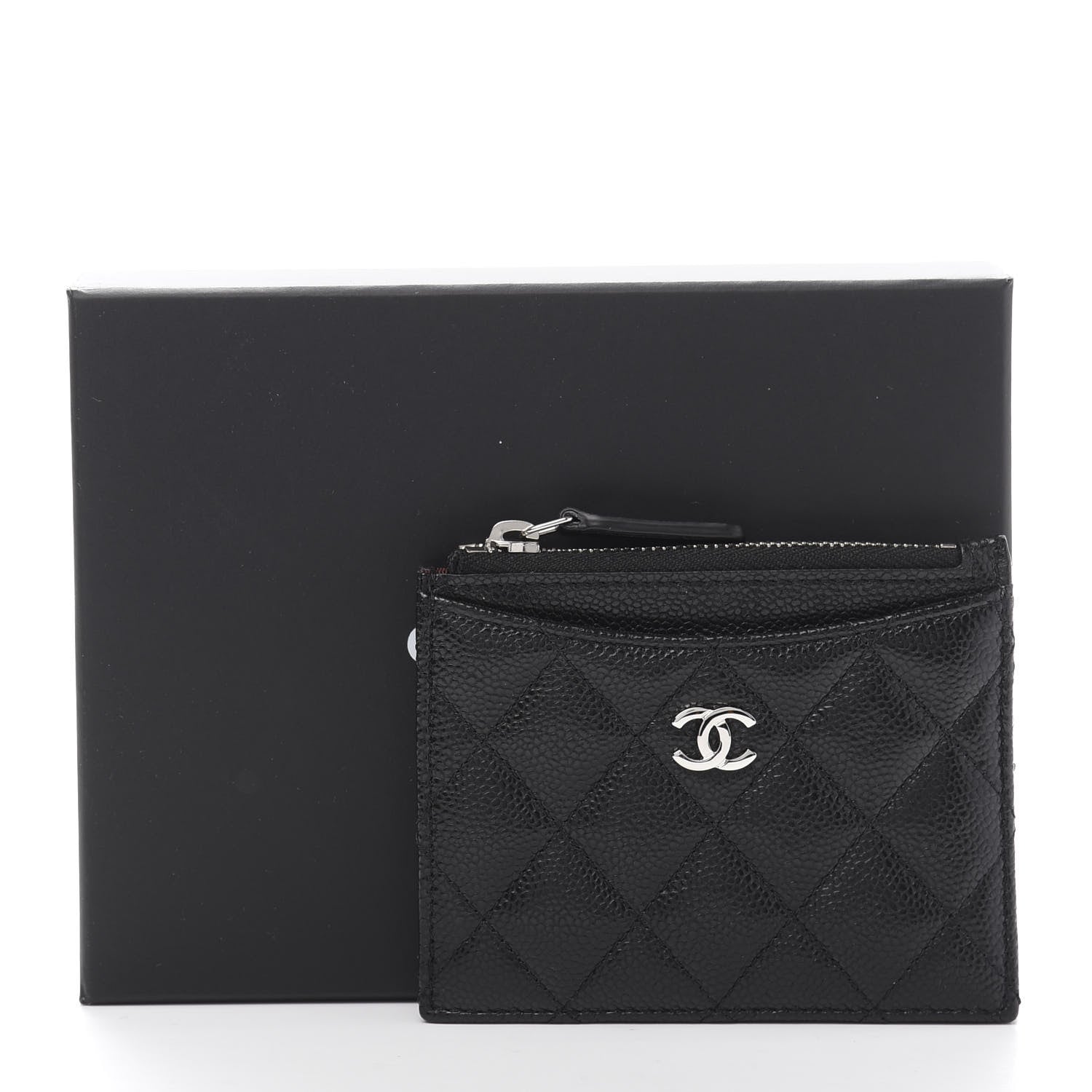 Chanel Caviar Quilted CC Zip Card Holder Black 10 of 10