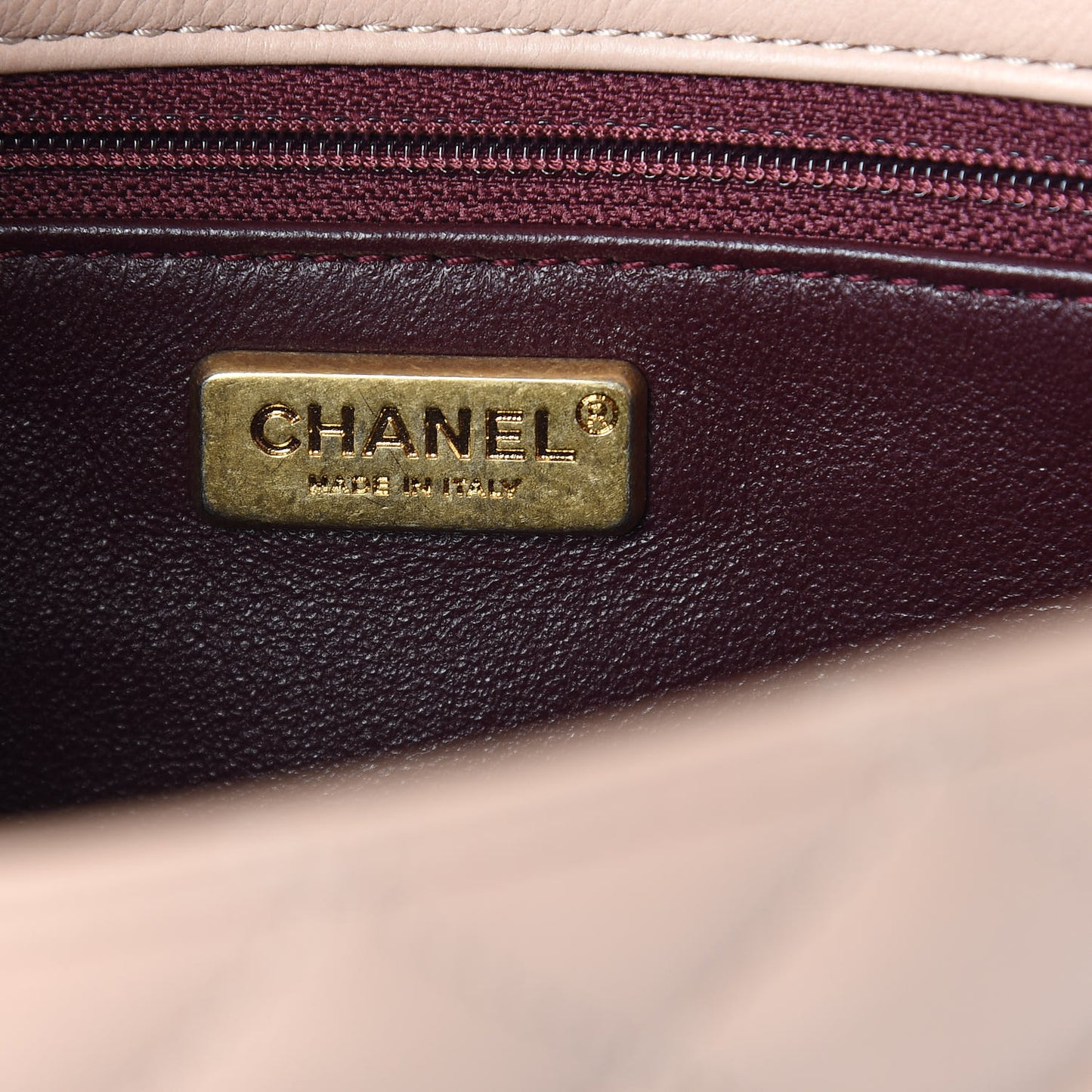 Calfskin Quilted Rock The Corner Flap Beige