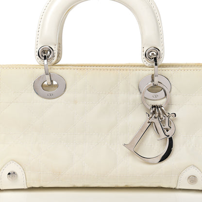 Christian Dior Nylon Cannage Stitched Small Lady Dior East West White 10 of 18
