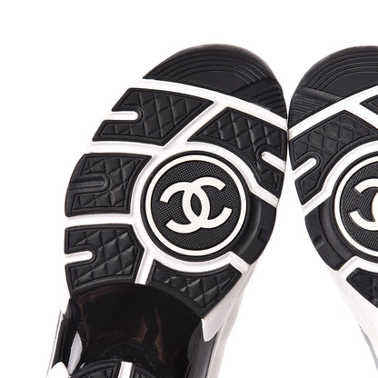 Chanel Suede Calfskin CC Sneakers 38.5 White Silver Fluo Pink 8 of 11