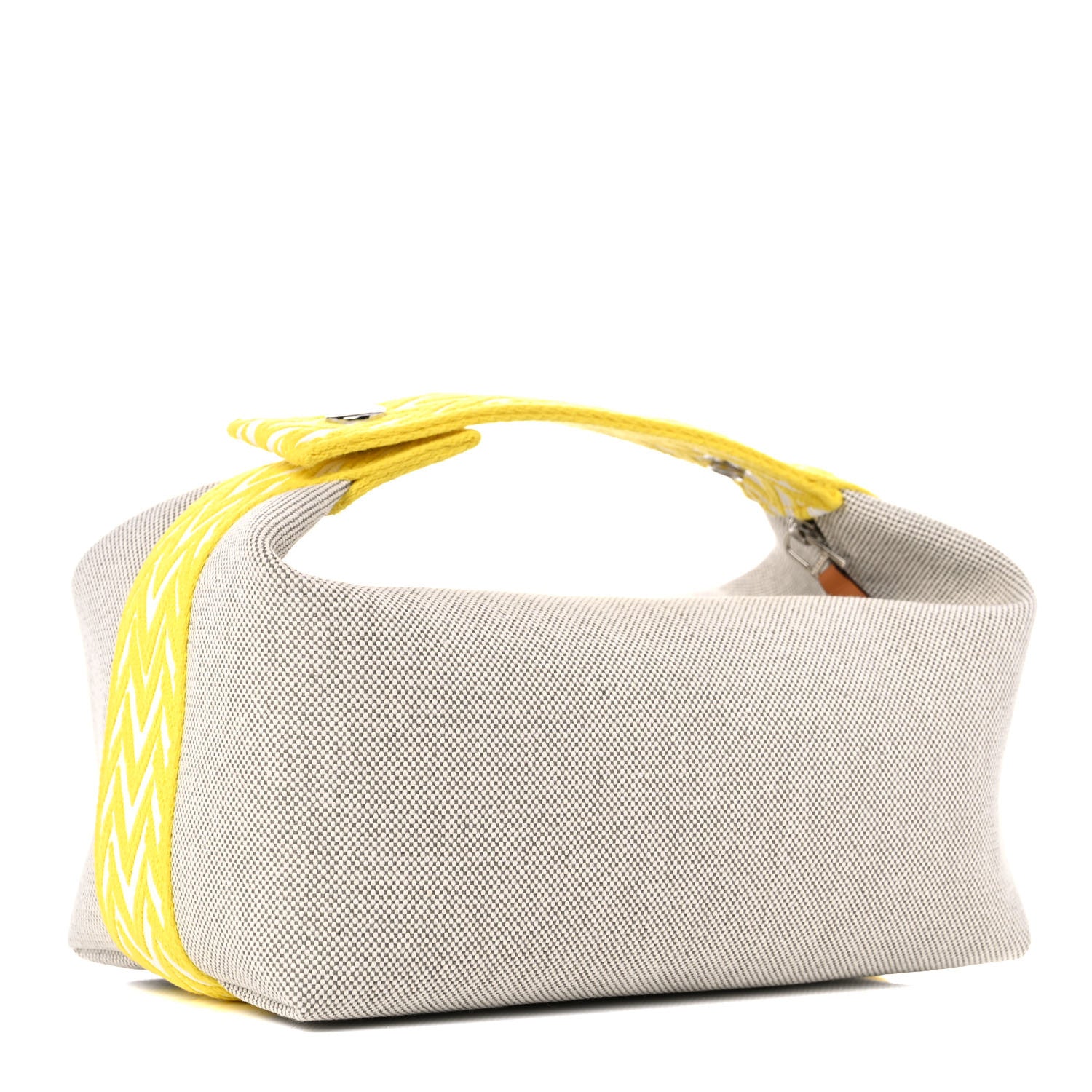 Hermes Canvas Small Bride-A-Brac Pouch Natural Jaune Citron 3 of 11