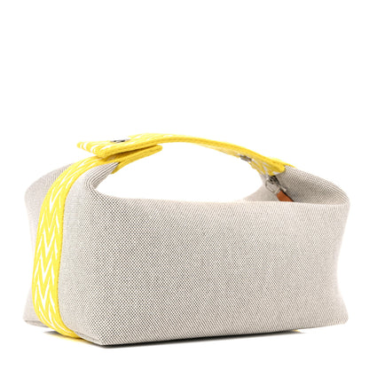 Hermes Canvas Small Bride-A-Brac Pouch Natural Jaune Citron 3 of 11