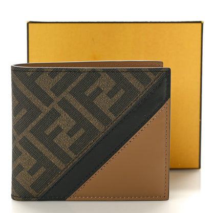 Fendi Glazed Fabric Vitello King FF 1974 Diagonal Bi-Fold Wallet Tobacco Moro Cuoio 9 of 9