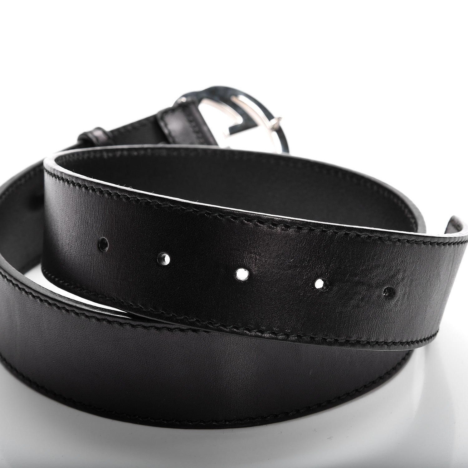 Gucci Calfskin Interlocking G Belt 80 32 Black 5 of 6