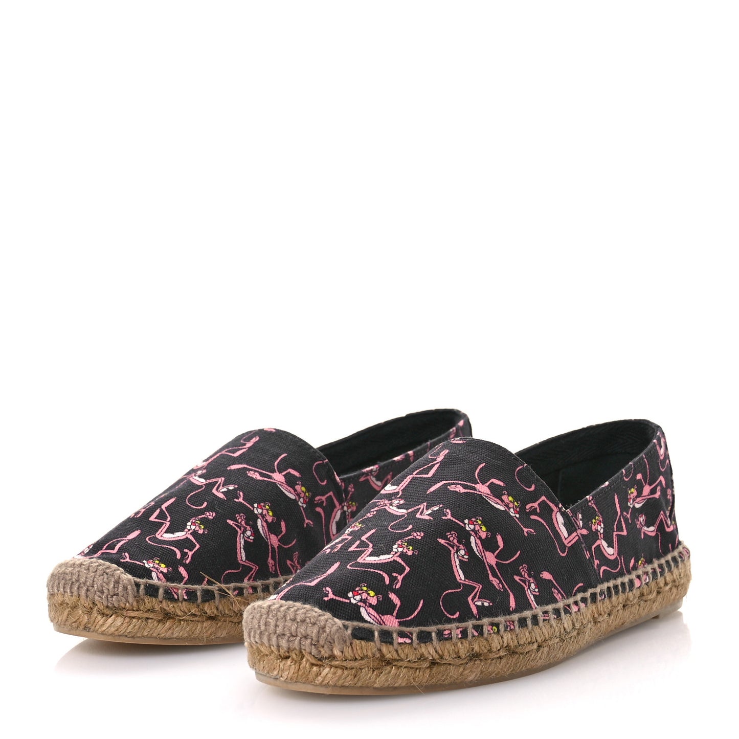 Canvas Pink Panther Espadrilles 37 Black Multicolor