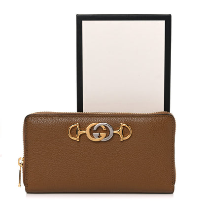 Gucci Grainy Calfskin Zumi Zip Around Wallet Friky Taupe 8 of 8
