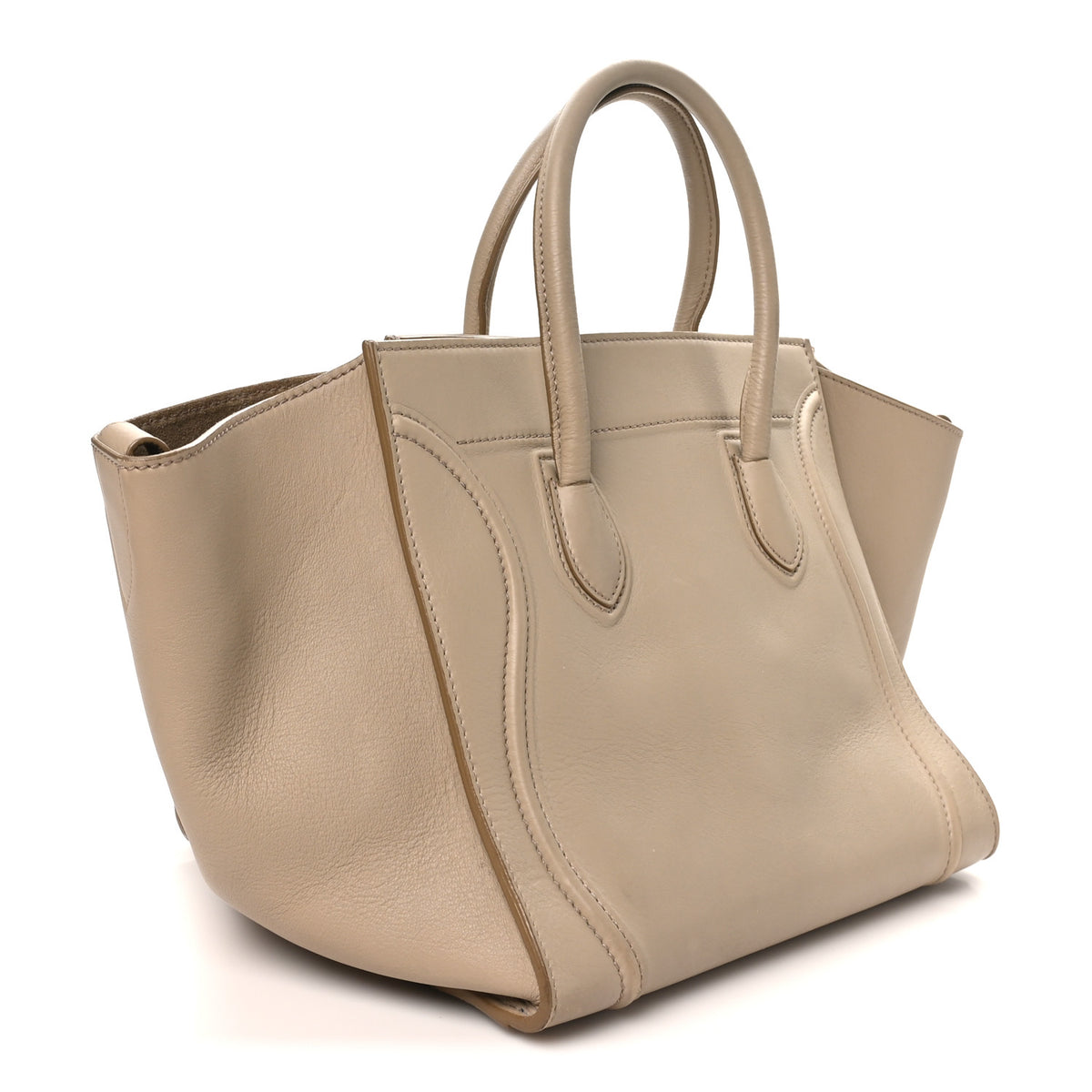 Celine Supple Calfskin Medium Phantom Luggage Beige 3 of 9