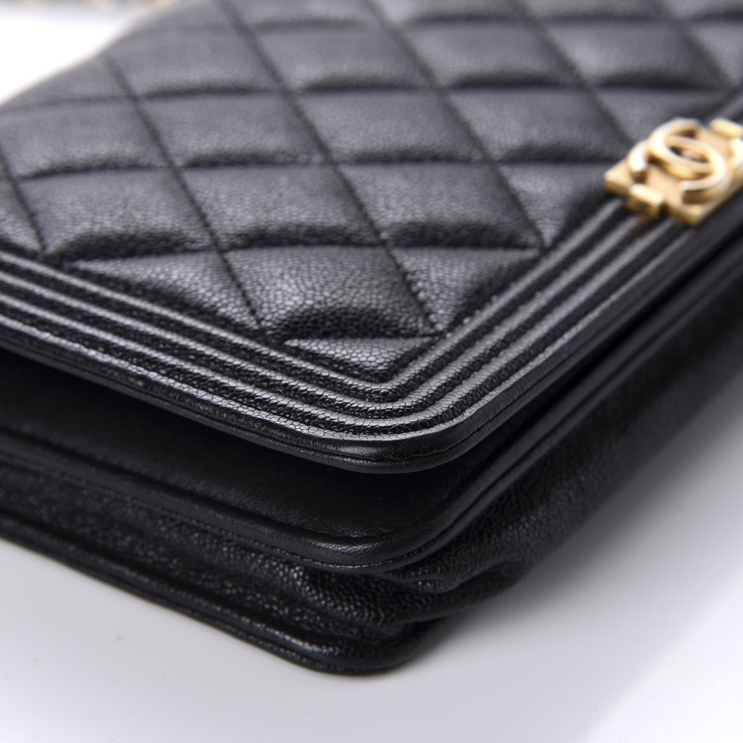 Chanel Caviar Quilted Boy Wallet On Chain WOC Black 6 of 13
