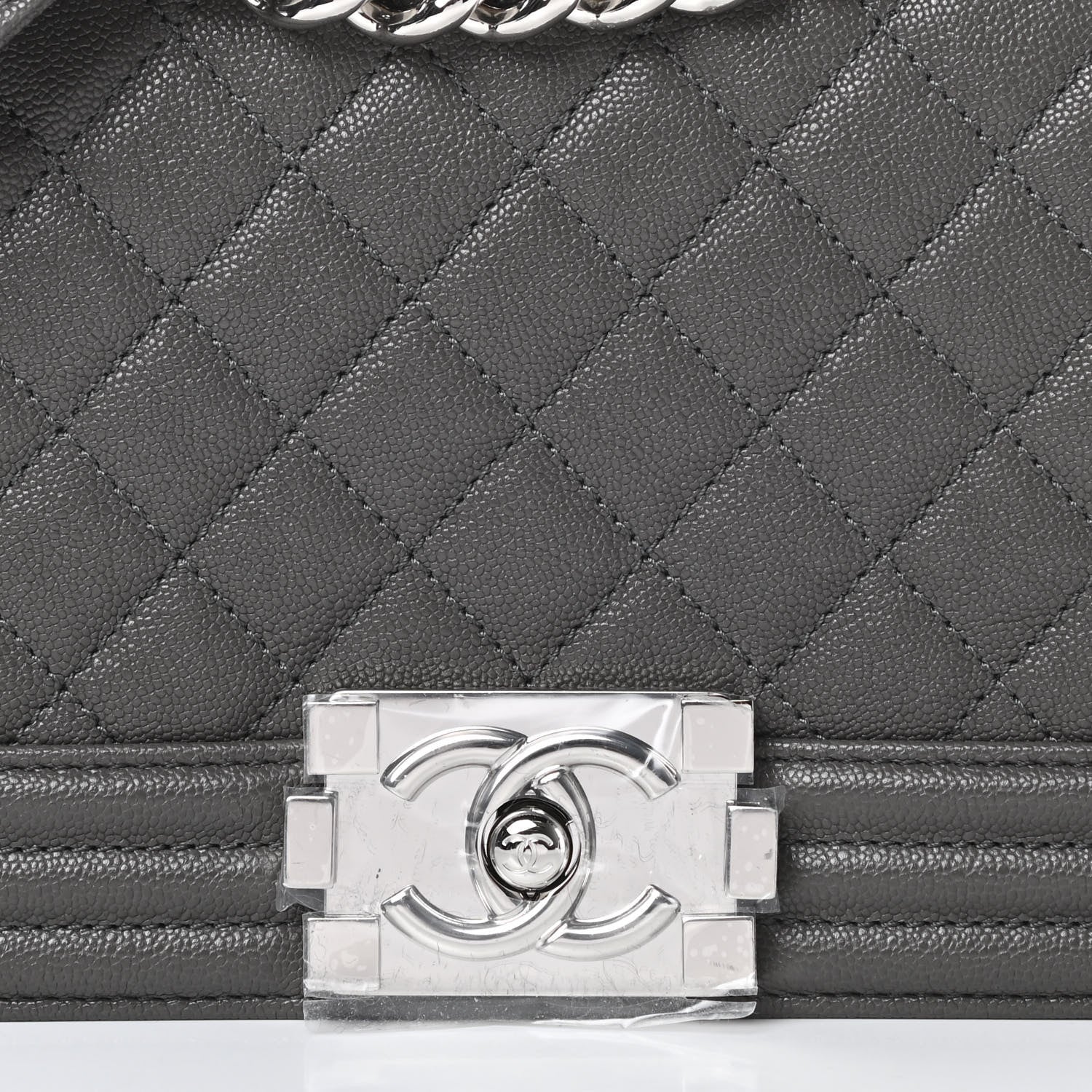 Chanel Caviar Quilted Medium Boy Flap Grey 8 of 12