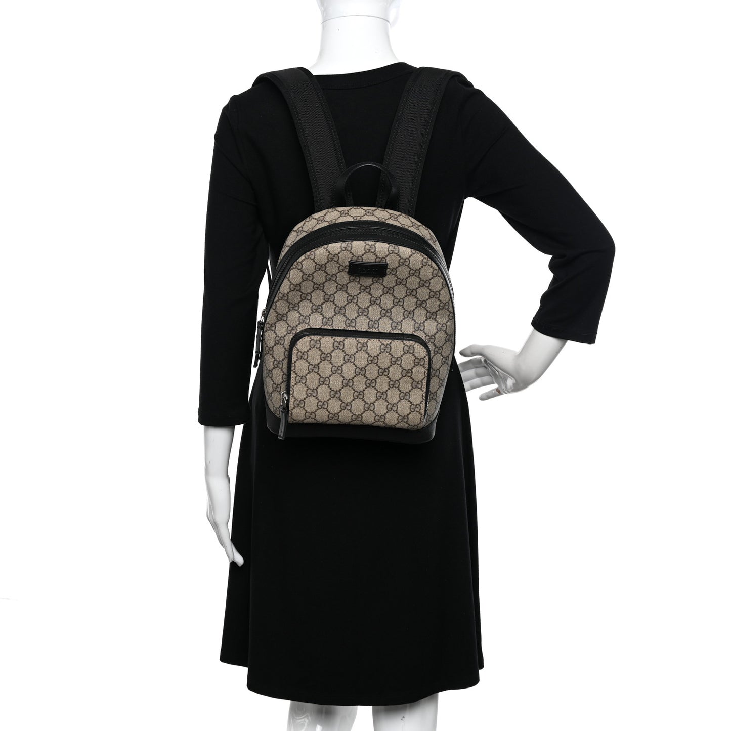 GG Supreme Monogram Small Eden Day Backpack Black