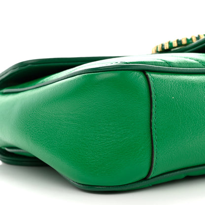 Gucci Azalea Calfskin Enamel Matelasse Diagonal Small Torchon GG Marmont Shoulder Bag New Shamarock Emerald 9 of 13
