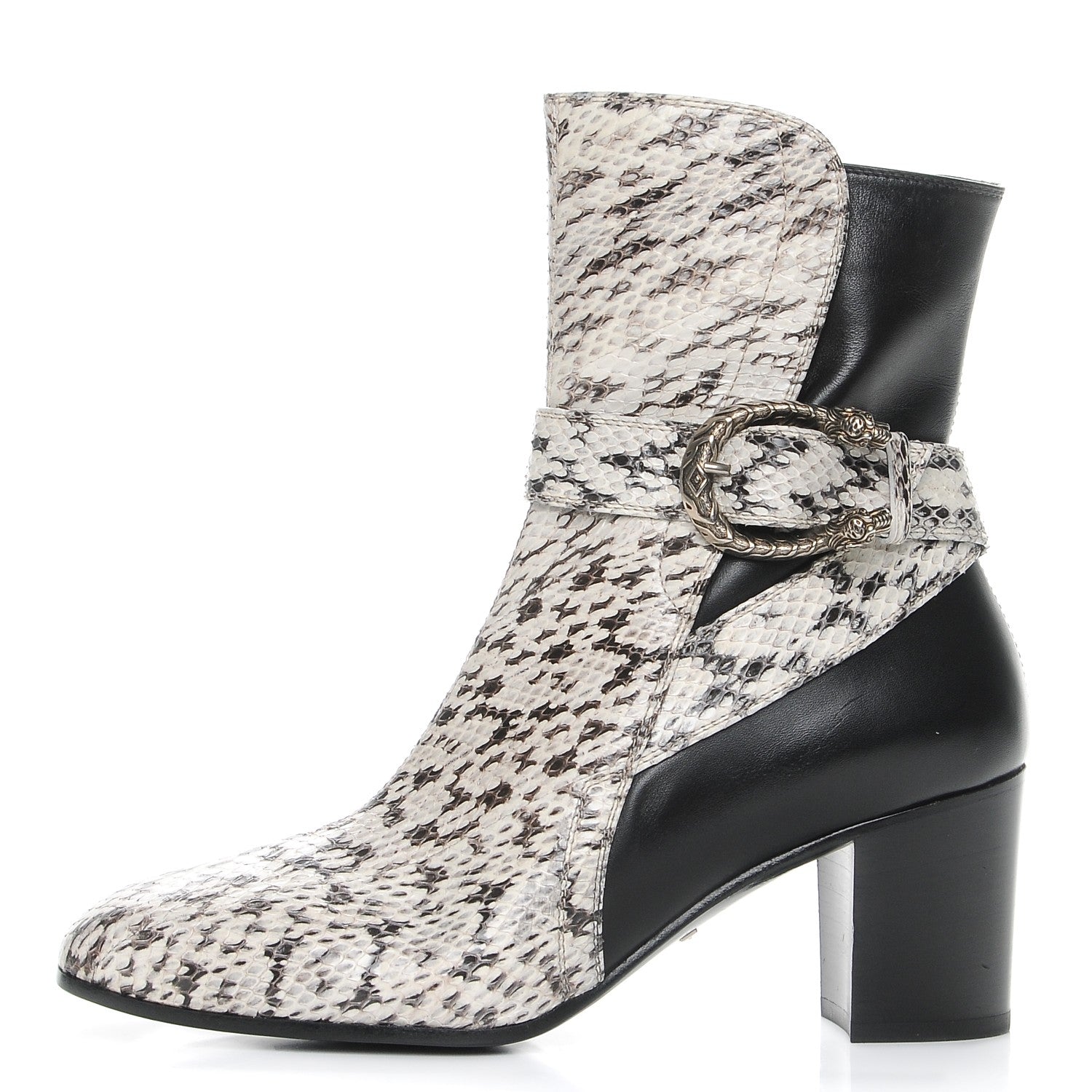 Gucci Elaphe Snakeskin Elizabeth Boots 39 Roccia Black 1 of 9