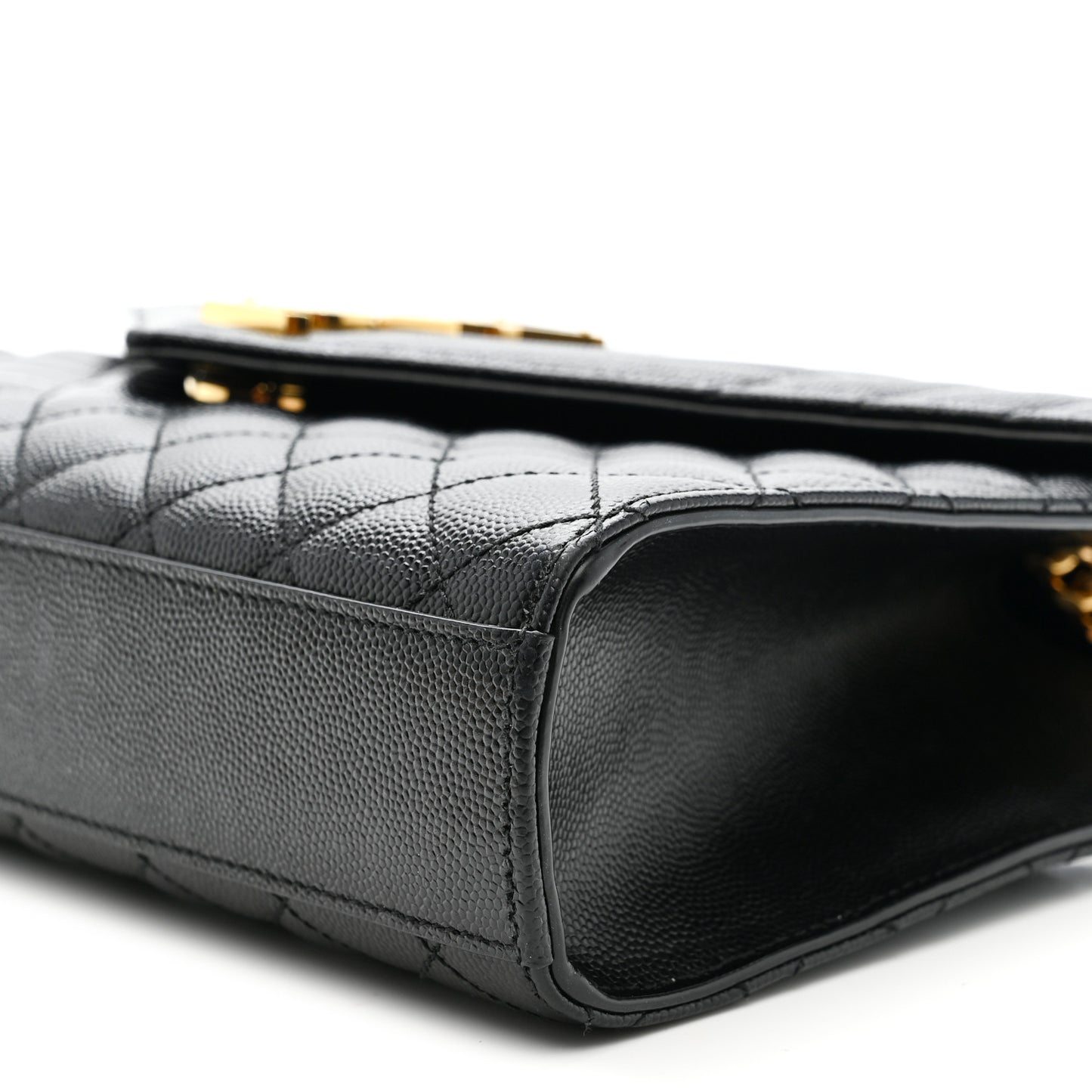 Grain De Poudre Textured Mixed Matelasse Triquilt Medium Monogram Satchel Black