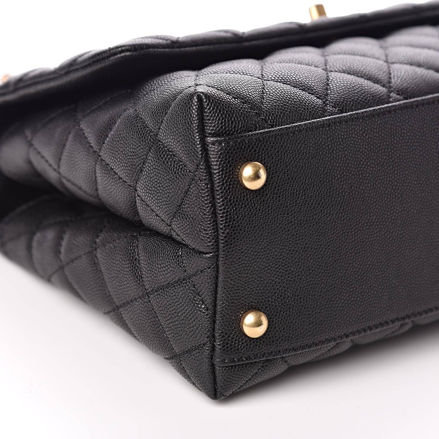 Chanel Caviar Lizard Embossed Quilted Small Coco Handle Flap Black 9 of 11