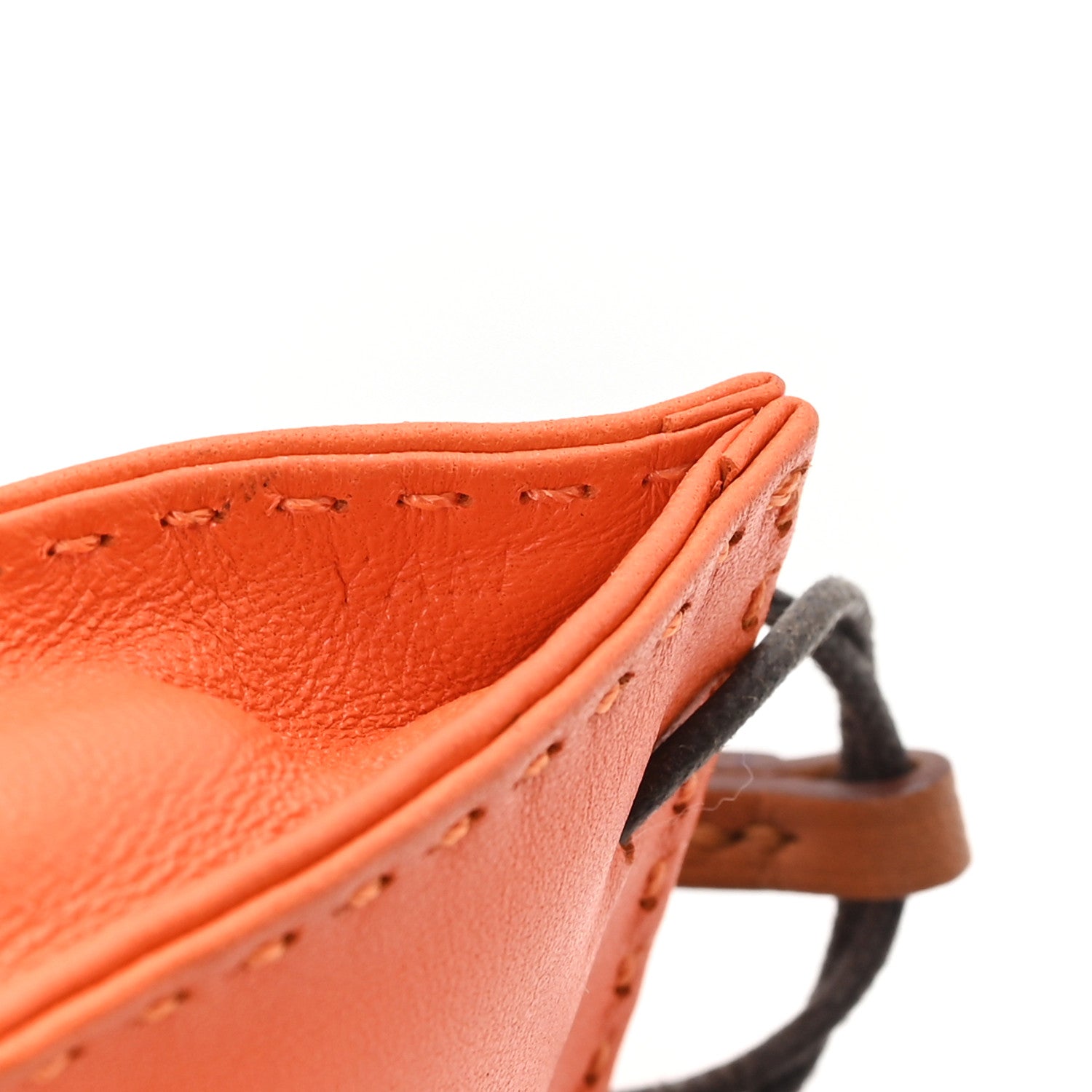 Hermes Milo Lambskin Swift Shopping Bag Charm Feu Gold 3 of 3