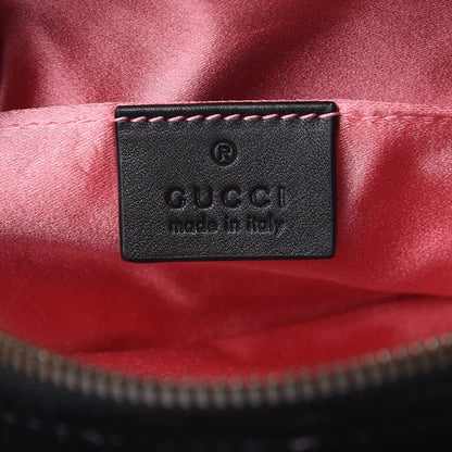 Gucci Velvet Matelasse GG Marmont Belt Bag 85 34 Black 6 of 9